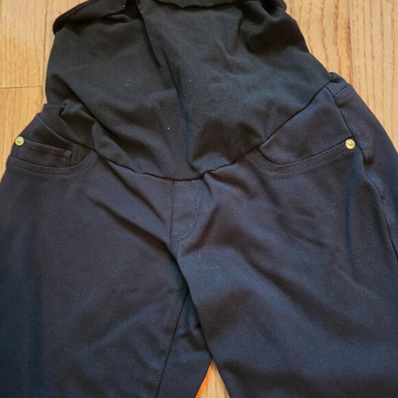 Womens Maternity Size Small A Pea in the Pod Black leggings with pockets - Picture 2 of 5